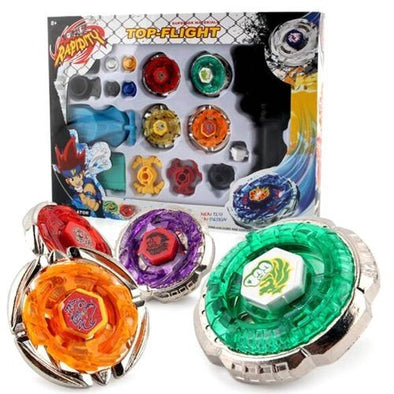 Rare Essential Box Set W/ Beyblades, Launchers, Parts and Grip