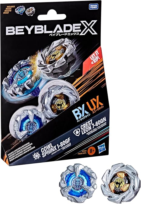 Beyblade X Cowl Sphinx 1-80GF BX & Crest Leon 7-60GN UX Dual Pack Set