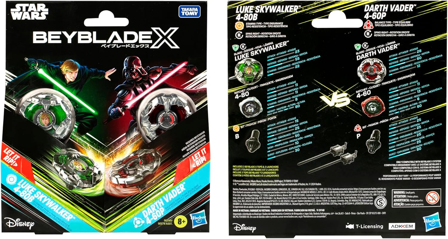 Takara Tomy Beyblade X Limited Edition BX-00 Double Starter Luke Skywalker and Darth Vader