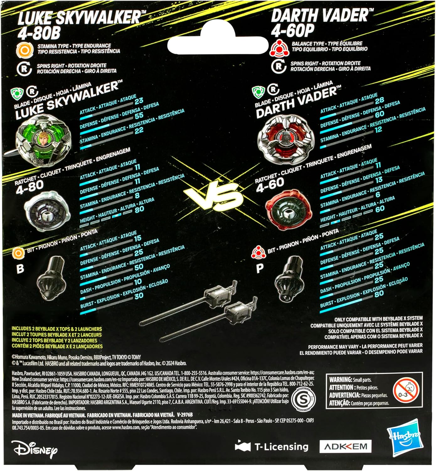 Takara Tomy Beyblade X Limited Edition BX-00 Double Starter Luke Skywalker and Darth Vader