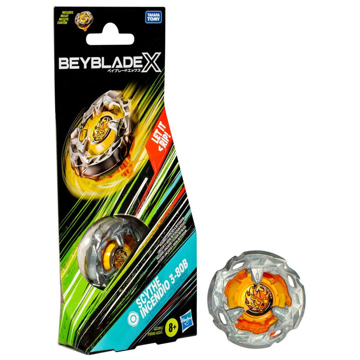 BEYBLADE X SCYTHE Incendio 3-80B Top Booster Pack Set EUR 12,76