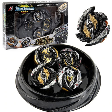 Beyblade Burst 4pc Set w/ Mini Arena Limited Black Gold Edition