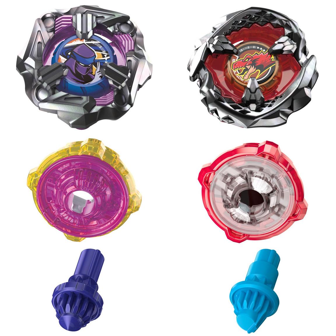 Beyblade X Beat Tyranno and Knife Shinobi Dual Pack on collection shelf