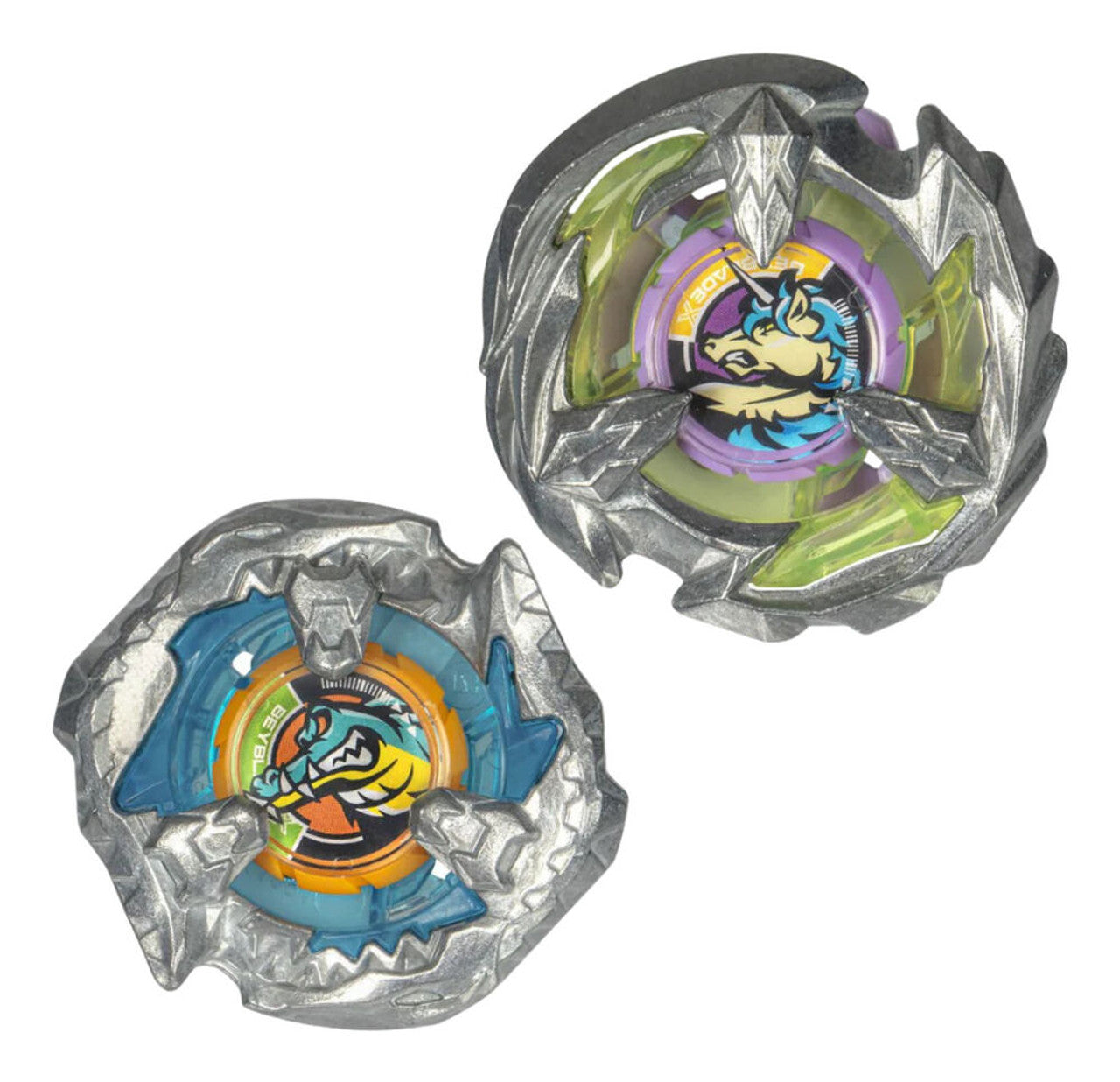 Close-up of Beyblade X Bite Croc 3-60LF blade and ratchet details