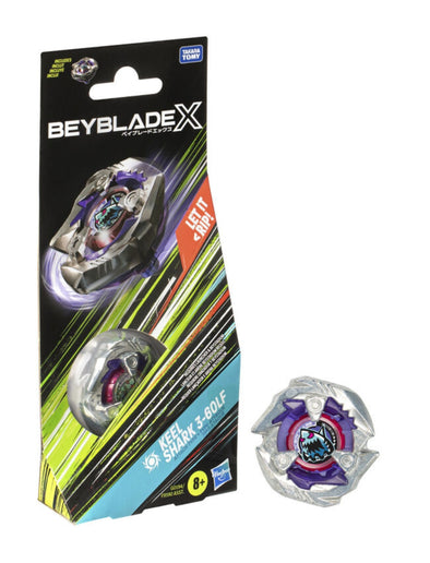 Beyblade X Keel Shark 3-60LF front view with attack-type blade