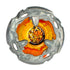  Close-up of Beyblade X Scythe Incendio 3-80B blade and ratchet details