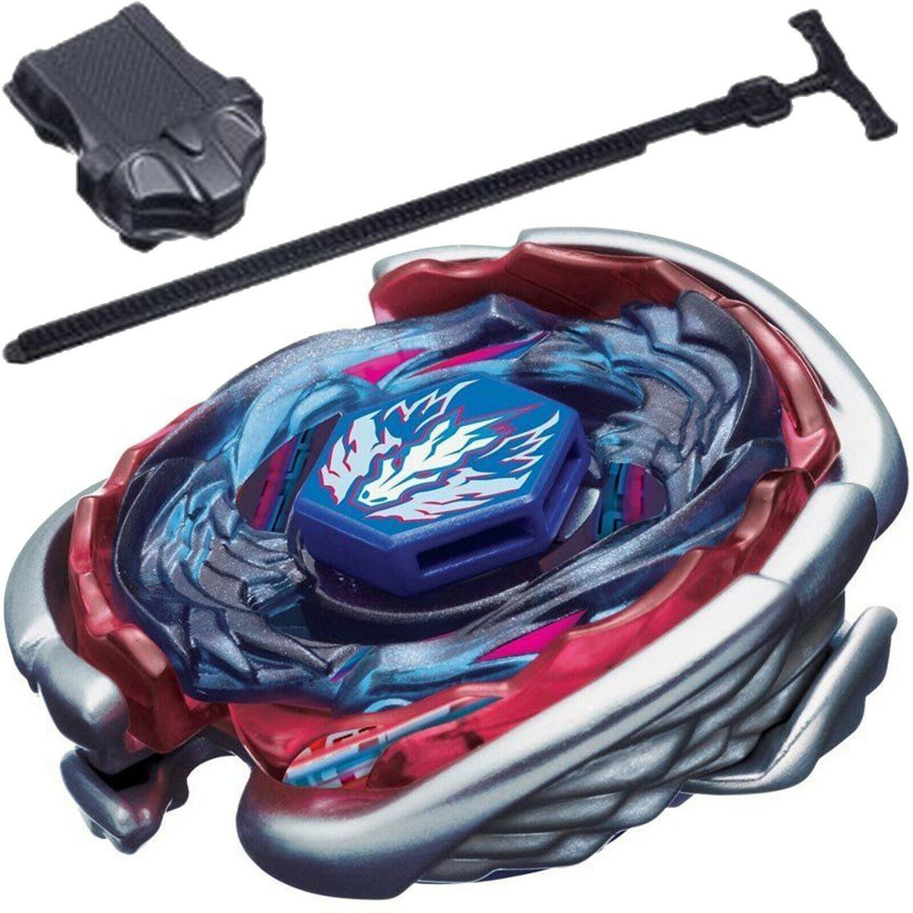 Side view of Cosmic Pegasus Metal Fury Beyblade BB-105 with right-spin design