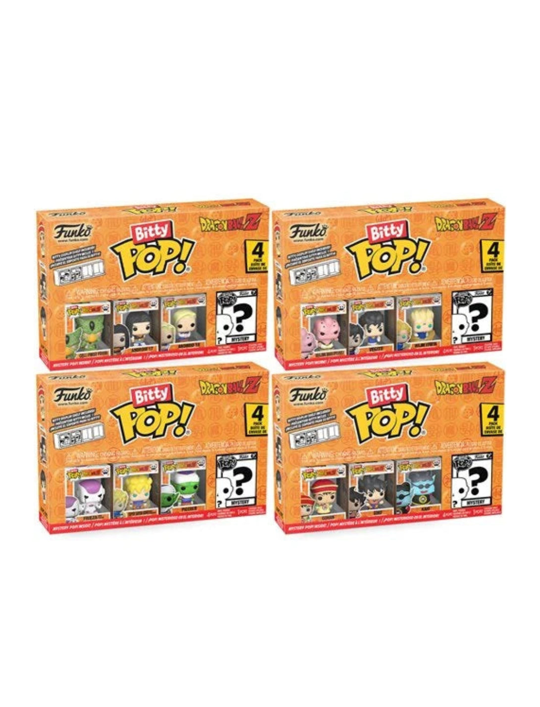 Dragon Ball Z Bitty Pop 4-Pack Specialty Series front view with Gohan and Cell
