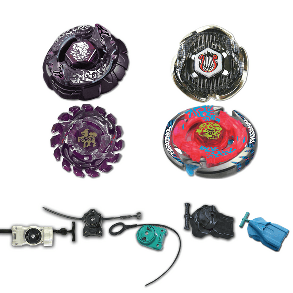 Beyblade 4 Pack Bakushin Susanow Black BB-122, Screw Lyra BB-116, Poison Giraffe (Zurafa) S120MB, Thermal Lacerta BB-74 + 1 Free Launcher-Beyblades-Blowout,bundle pack,Essential,holidaygiftguide,RANDO1,RANDO2,Rebuy,sale