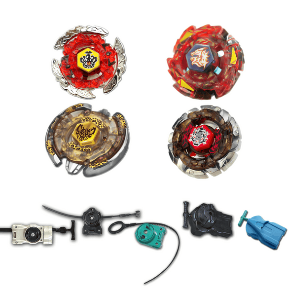 Beyblade Set: Beat lynx, Dark Wolf, Meteo L-Drago, Hell Crown