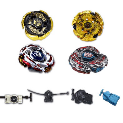 Beyblade 4 Pack Meteo L-Drago LW105LF BB-88, Black Sun Gold Galaxy Pegasus GB145MS BB-88, L-Drago Destroy Destructor F:S BB-108, Hell Kerbecs Hades BD145DS BB-99 +1 Free Launcher-The Beybladers-Rebuy