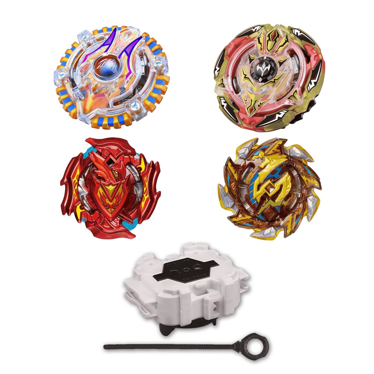 Beyblade Burst 4 Pack Set with Free Launcher