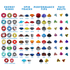 Collection of Energy Rings in 36 Piece Beyblade Customizing Set