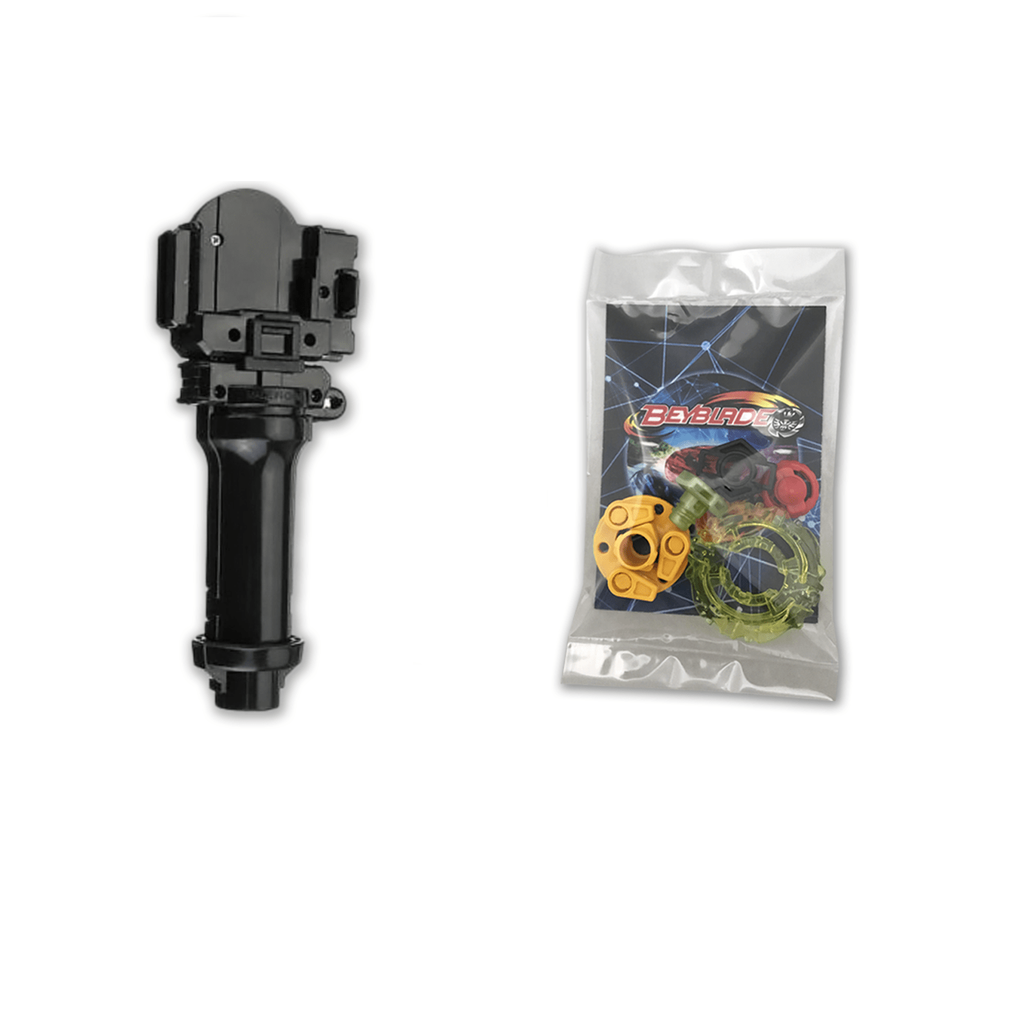 Beyblade Standard Power Grip BB-15 with 5 Piece Customizing Combo Set-Beyblades-Launchers & Grips,Metal Fury