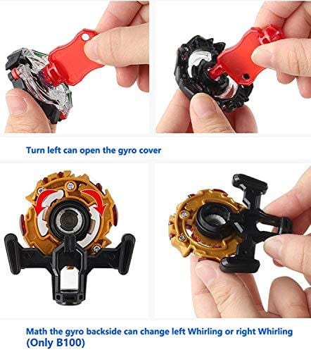 Close-up of 4 Burst Beyblades in Beyblade Burst Evolution Battle Set