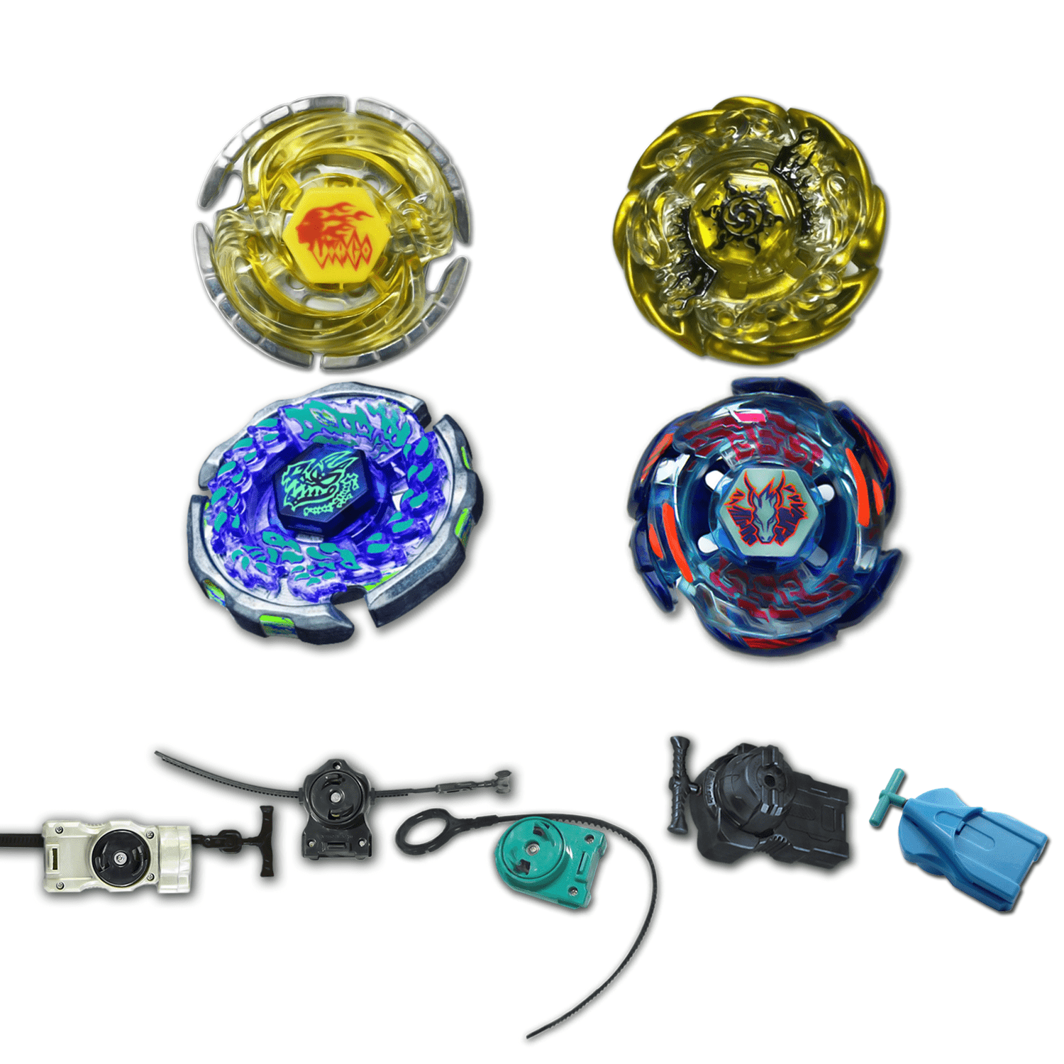 Day And Night Pack 4 Beyblade Set with Galaxy Pegasus and Bonus Launcher
