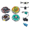 Close-Up of Ray Unicorno, Galaxy Pegasus, Virgo, and Cancer Beyblades