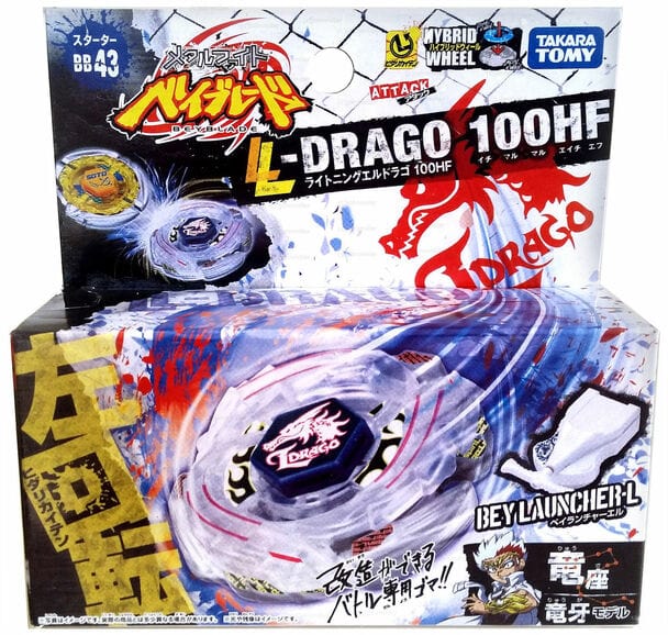 TAKARA TOMY Lightning L-Drago 100HF Metal Fusion Beyblade Starter Set w/ Launcher BB-43-The Beybladers-Tomy